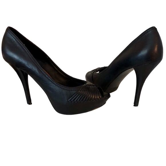 Zara Black Peep Toe Pumps Size EUR 39 / US 9 - Picture 1 of 8